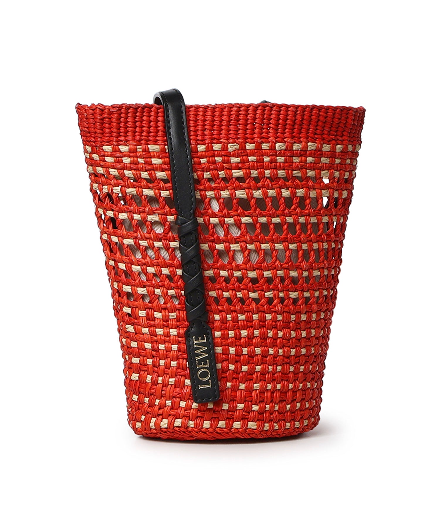 Borsa Braid media in palma Iraca e pelle di vitello C630IMBX02 7116 LOEWE 