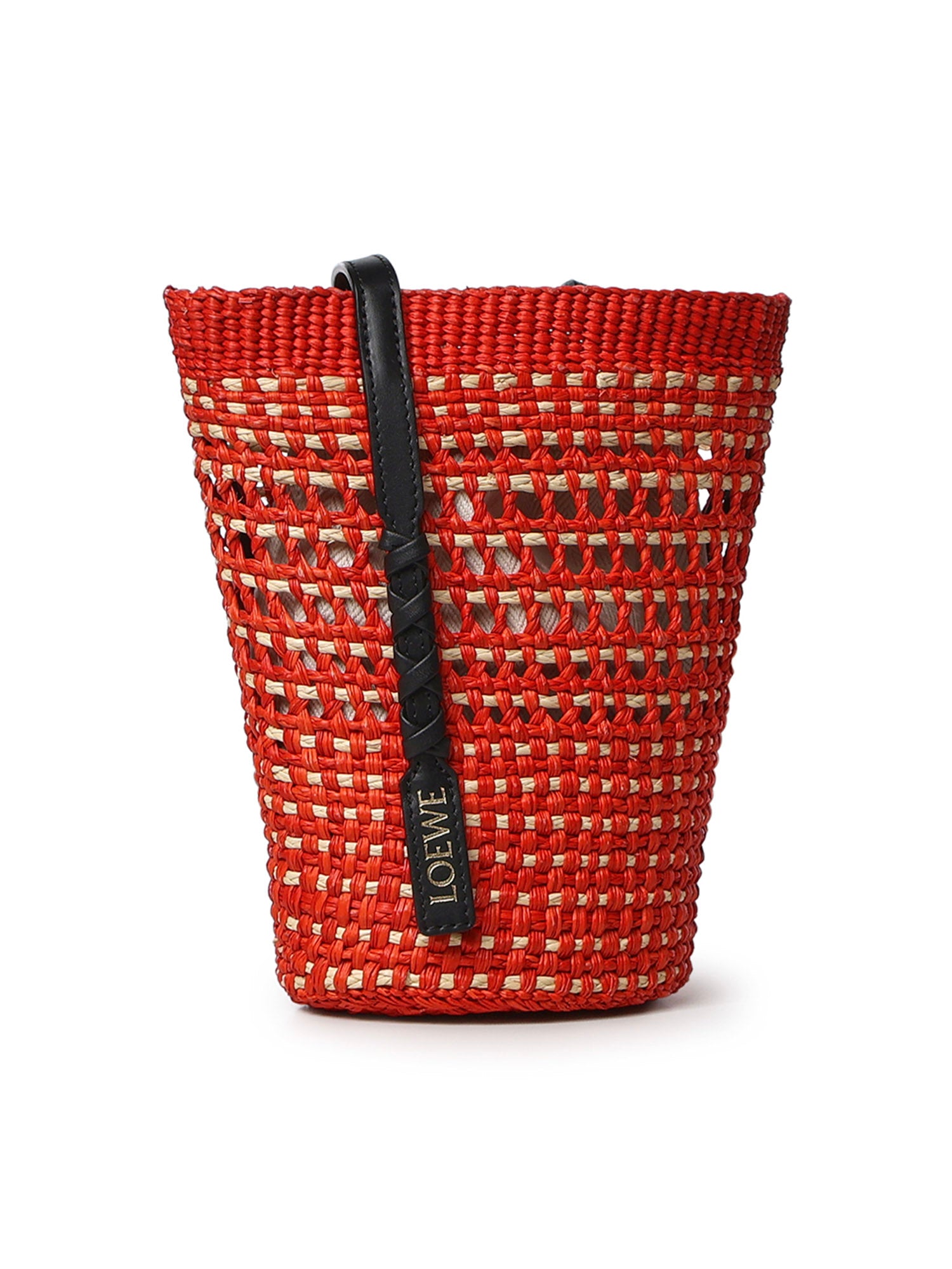 Borsa Braid media in palma Iraca e pelle di vitello C630IMBX02 7116 LOEWE 