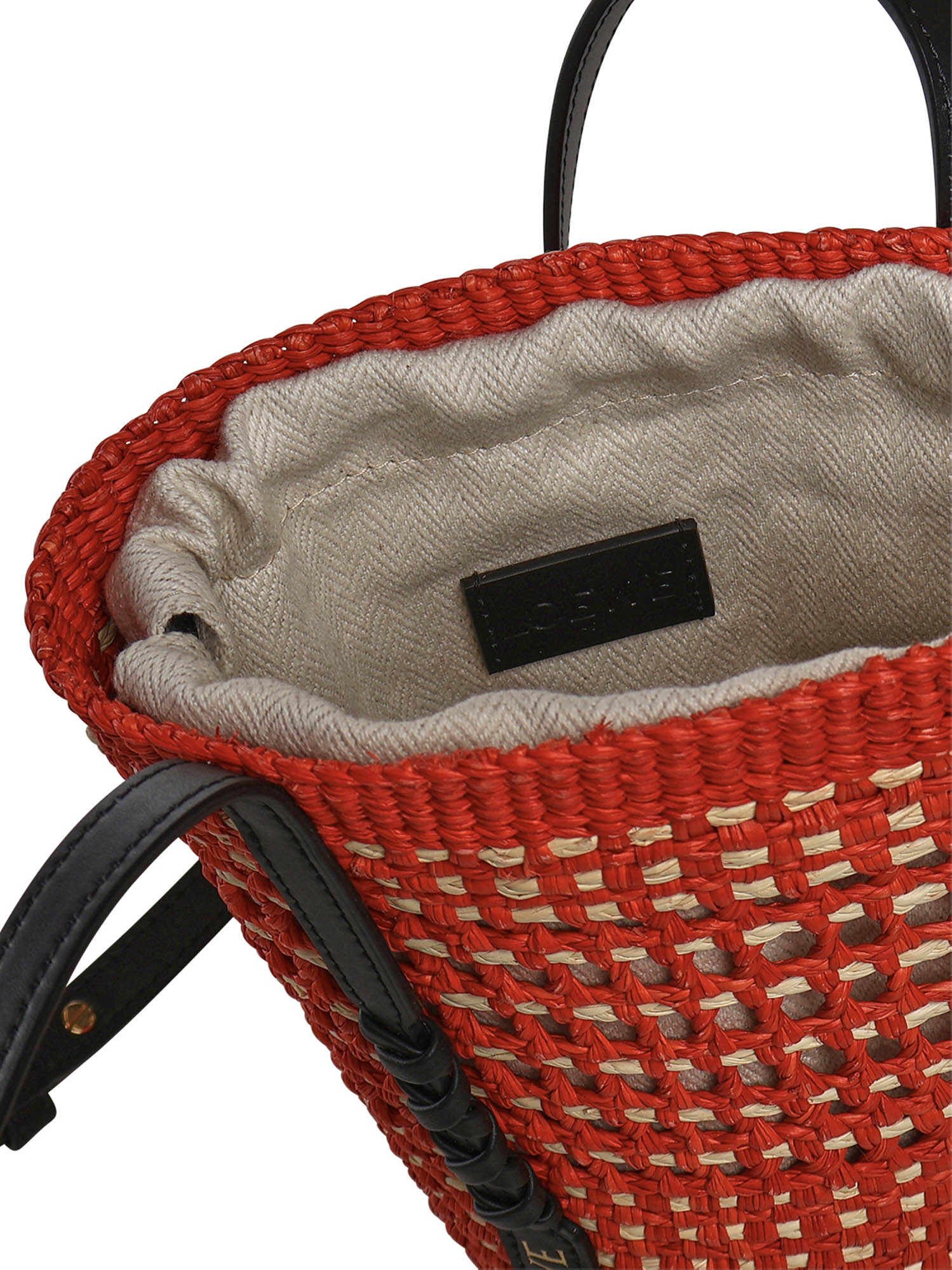 Borsa Braid media in palma Iraca e pelle di vitello C630IMBX02 7116 LOEWE 