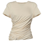 T-shirt con nodo laterale e drappeggio 168526  MAGDA BUTRYM 