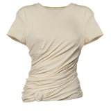 T-shirt con nodo laterale e drappeggio 168526  MAGDA BUTRYM 