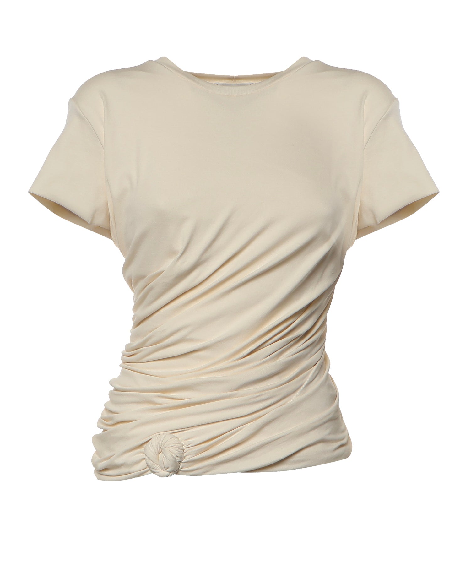 T-shirt con nodo laterale e drappeggio 168526  MAGDA BUTRYM 
