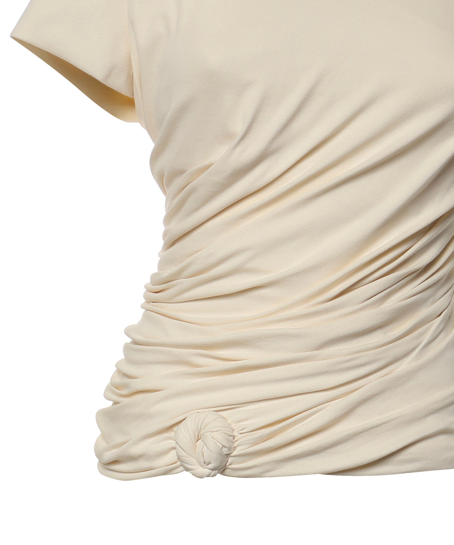 T-shirt con nodo laterale e drappeggio 168526  MAGDA BUTRYM 