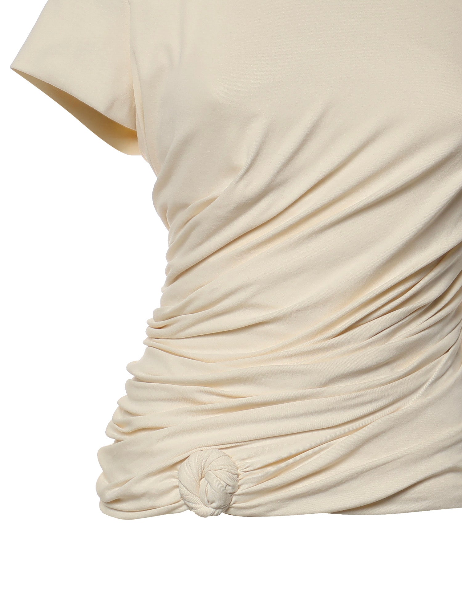 T-shirt con nodo laterale e drappeggio 168526  MAGDA BUTRYM 