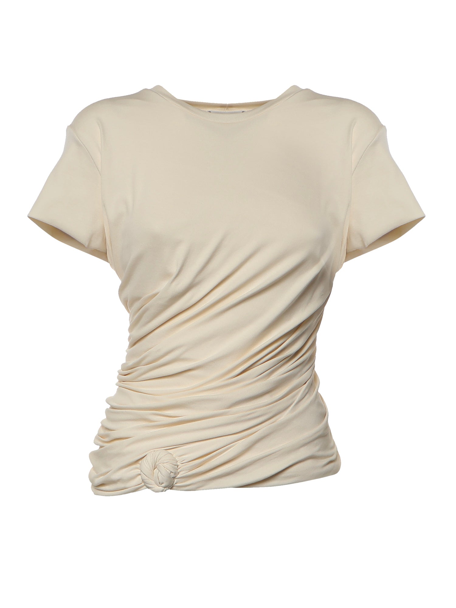 T-shirt con nodo laterale e drappeggio 168526  MAGDA BUTRYM 