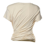 T-shirt con nodo laterale e drappeggio 168526  MAGDA BUTRYM 