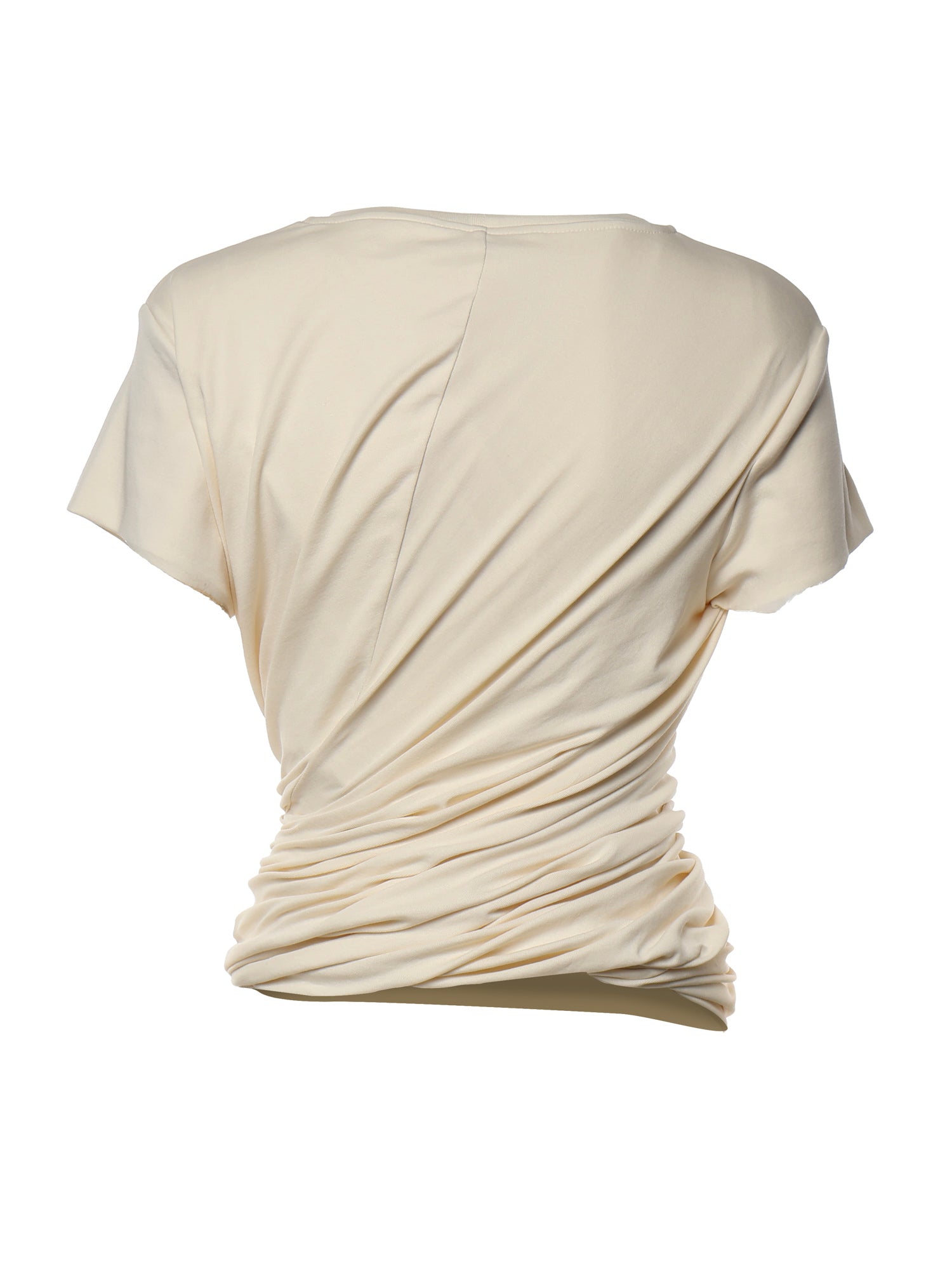 T-shirt con nodo laterale e drappeggio 168526  MAGDA BUTRYM 