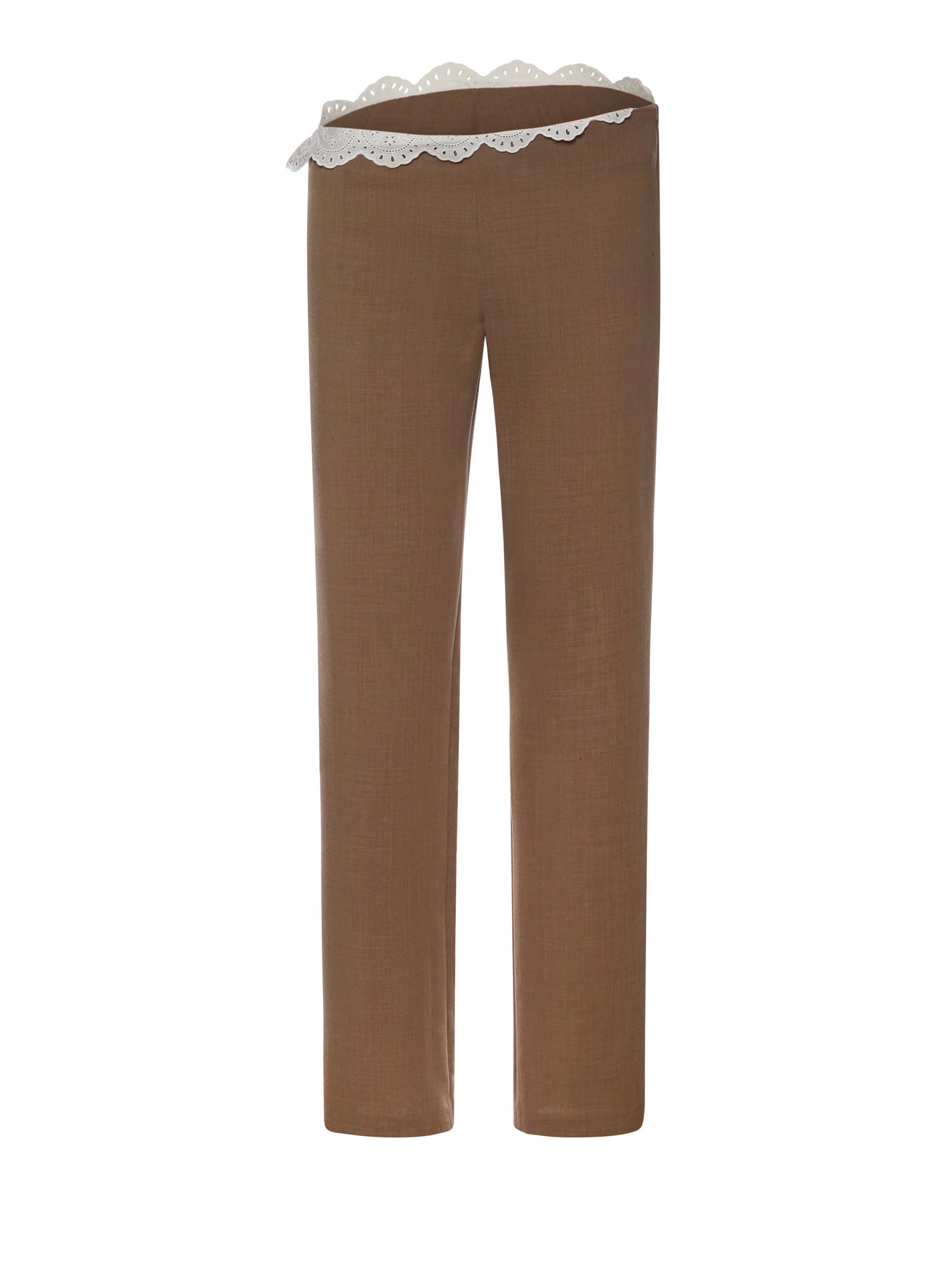 Pantaloni in lana con cinturino in pizzo 173426  MAGDA BUTRYM 