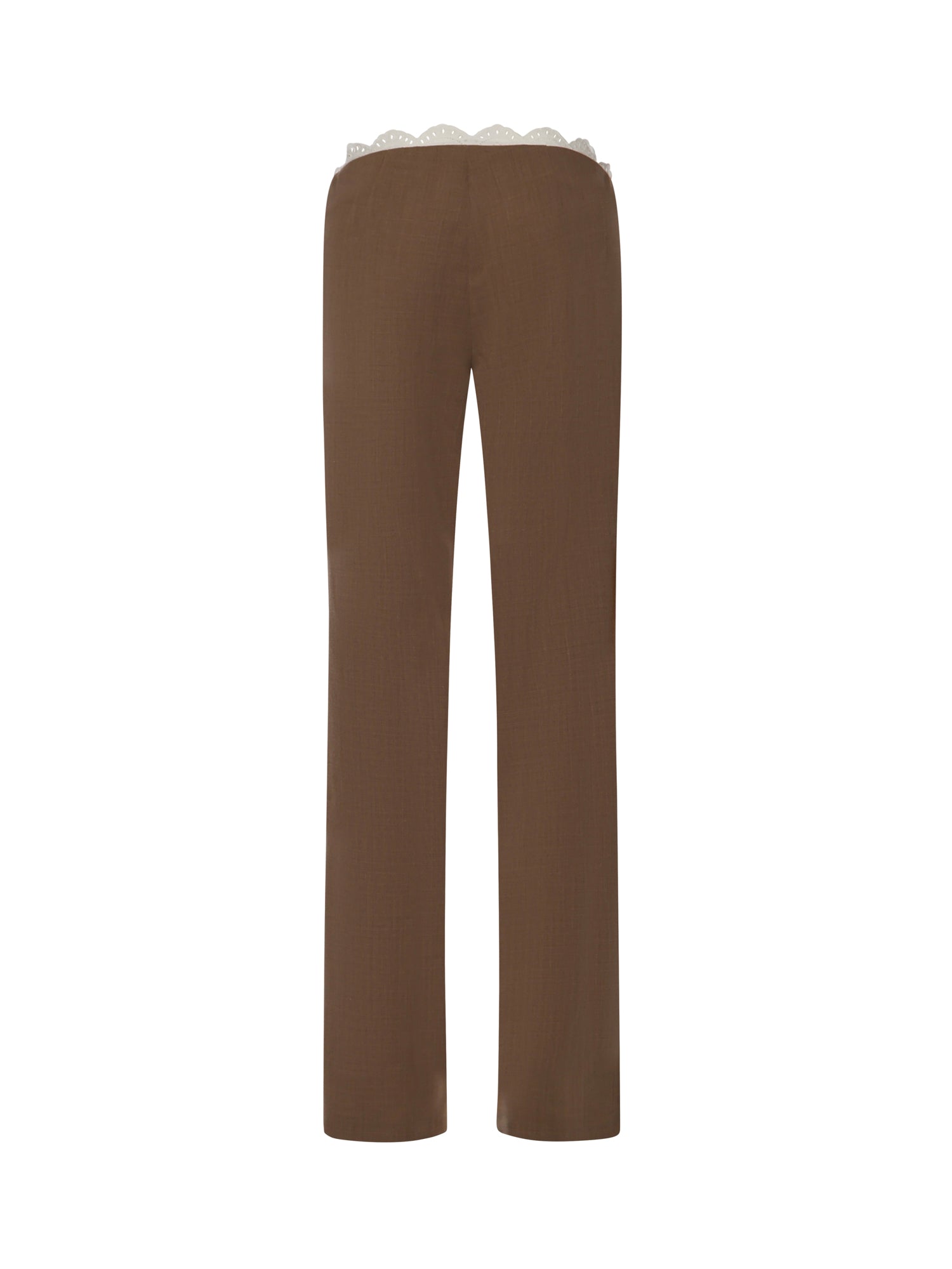 Pantaloni in lana con cinturino in pizzo 173426  MAGDA BUTRYM 