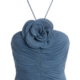 Abito midi con ruches e applicazioni floreali 267526  MAGDA BUTRYM 