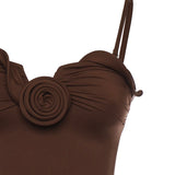 Costume da bagno bustier con rosa scultorea 608426  MAGDA BUTRYM 