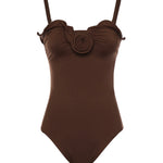 Costume da bagno bustier con rosa scultorea 608426  MAGDA BUTRYM 
