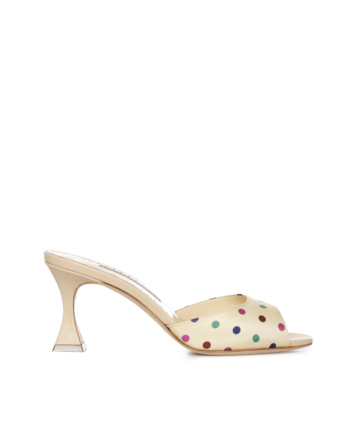 Mules con dettagli a pois in seta 1263100 907M MANOLO BLAHNIK 