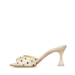 Mules con dettagli a pois in seta 1263100 907M MANOLO BLAHNIK 