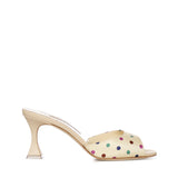 Mules con dettagli a pois in seta 1263100 907M MANOLO BLAHNIK 