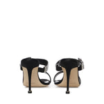 Mules Fibolta in raso con cristalli 1263118 0015 MANOLO BLAHNIK 