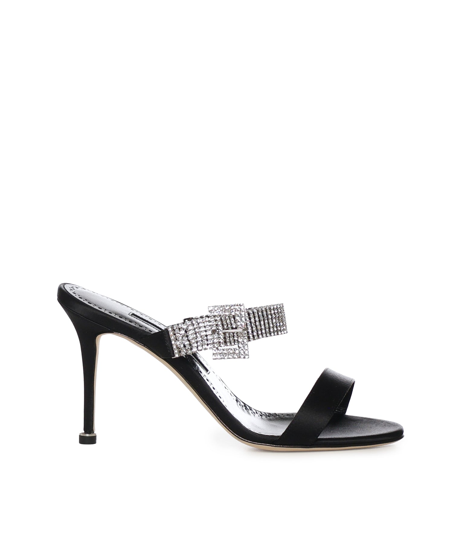 Mules Fibolta in raso con cristalli 1263118 0015 MANOLO BLAHNIK 