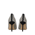 Pumps in rafia e pelle 1263124 978I MANOLO BLAHNIK 