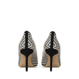 Pumps in rafia e pelle 1263124 978I MANOLO BLAHNIK 