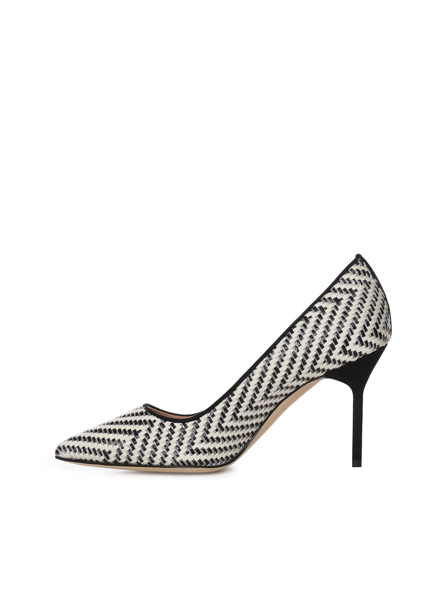 Pumps in rafia e pelle 1263124 978I MANOLO BLAHNIK 