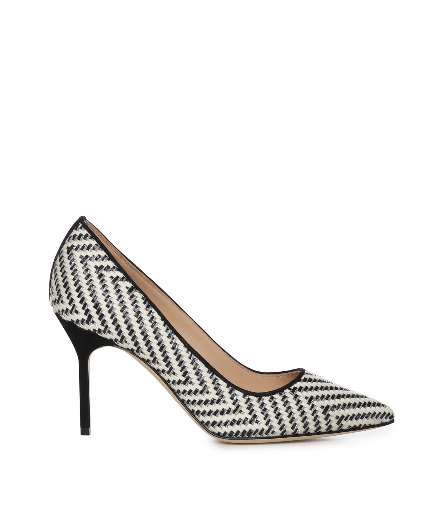 Pumps in rafia e pelle 1263124 978I MANOLO BLAHNIK 