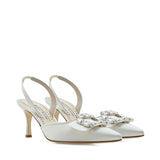 Décolleté slingback in raso 1263183 1309 MANOLO BLAHNIK 