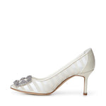 Pumps Hangisi in organza con cristalli<BR/> 2262209 9799 MANOLO BLAHNIK 