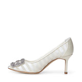 Pumps Hangisi in organza con cristalli<BR/> 2262209 9799 MANOLO BLAHNIK 