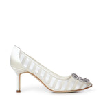 Pumps Hangisi in organza con cristalli<BR/> 2262209 9799 MANOLO BLAHNIK 
