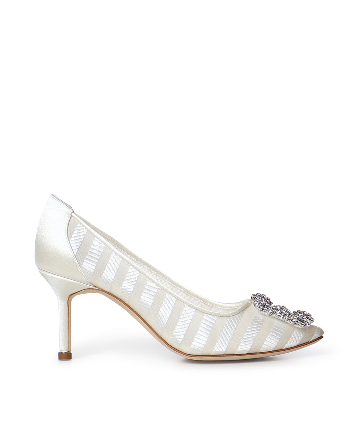 Pumps Hangisi in organza con cristalli<BR/> 2262209 9799 MANOLO BLAHNIK 