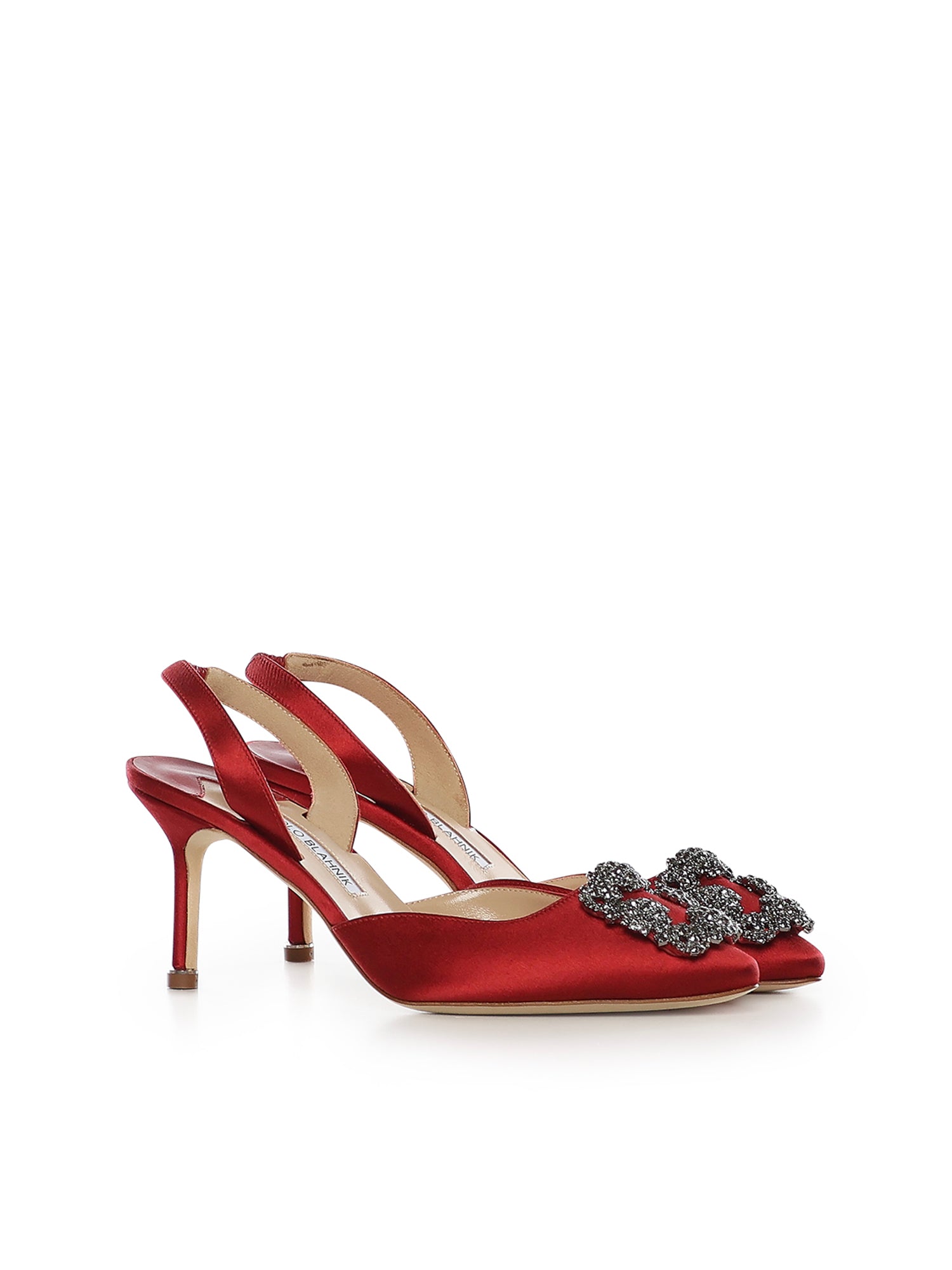 Slingback Hangisli in raso 4190473 6049 MANOLO BLAHNIK 