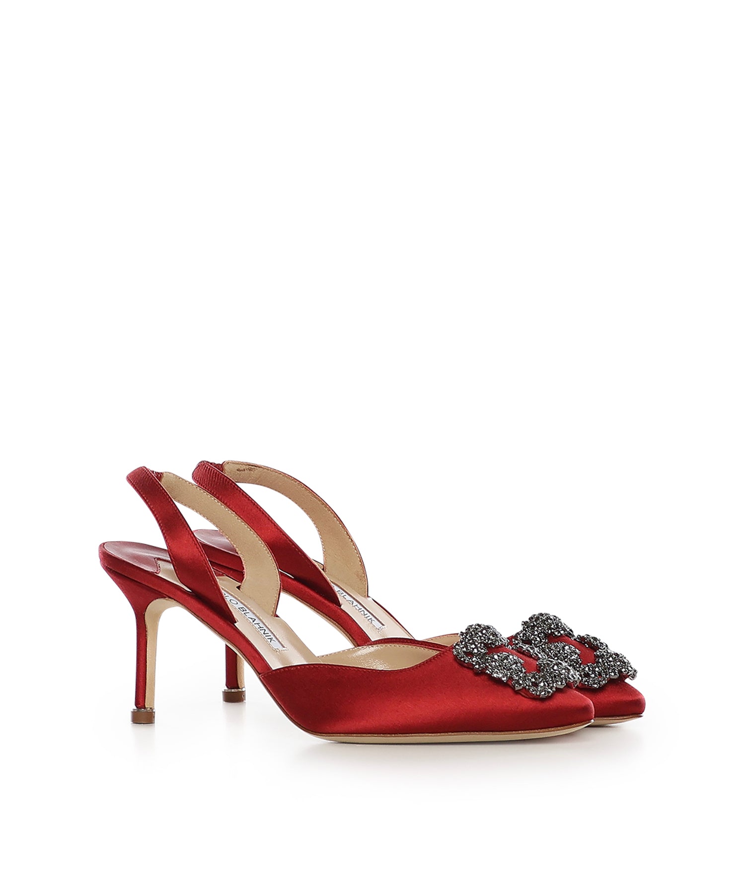 Slingback Hangisli in raso 4190473 6049 MANOLO BLAHNIK 