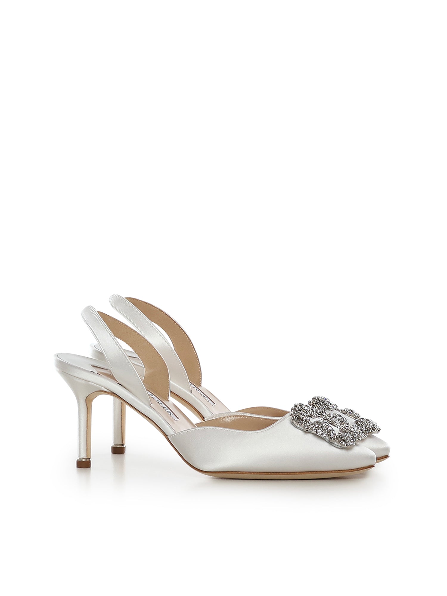 Slingback Hangisli in raso 4190698 1205 MANOLO BLAHNIK 
