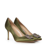 Pumps Hangisi in raso con cristalli 9XX0668 3520 MANOLO BLAHNIK 
