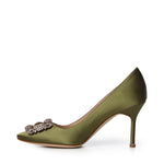 Pumps Hangisi in raso con cristalli 9XX0668 3520 MANOLO BLAHNIK 