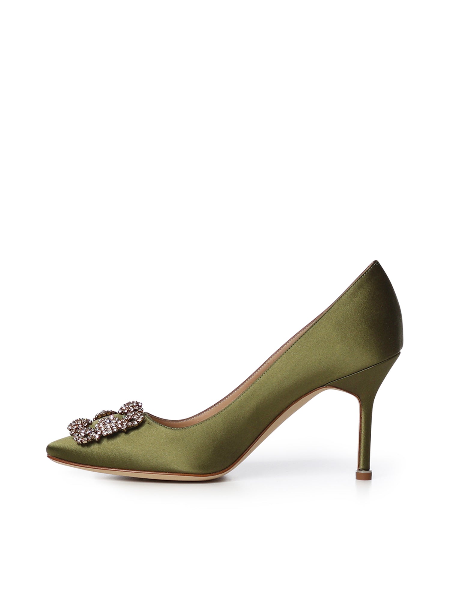 Pumps Hangisi in raso con cristalli 9XX0668 3520 MANOLO BLAHNIK 