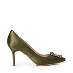 Pumps Hangisi in raso con cristalli 9XX0668 3520 MANOLO BLAHNIK 