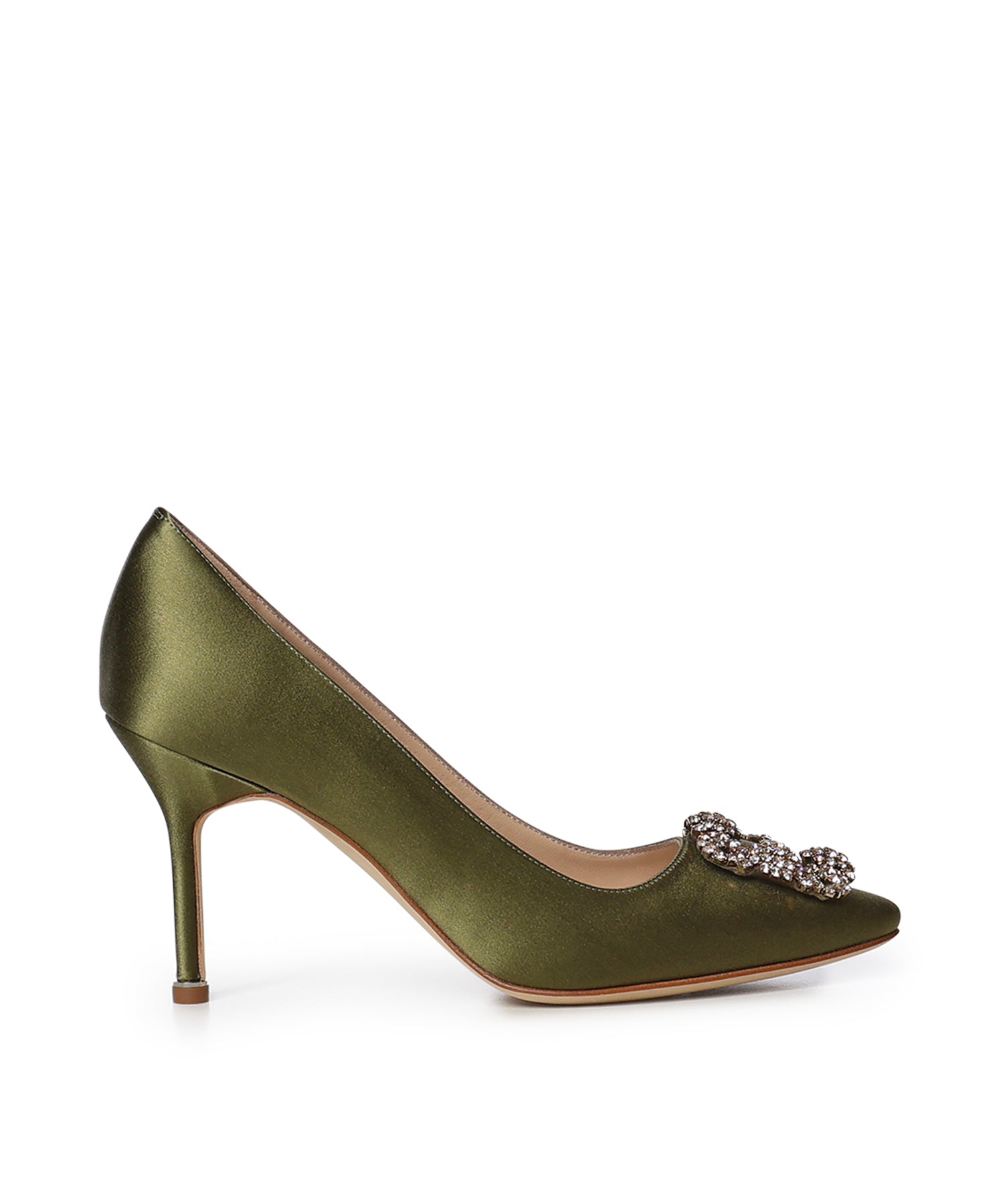 Pumps Hangisi in raso con cristalli 9XX0668 3520 MANOLO BLAHNIK 