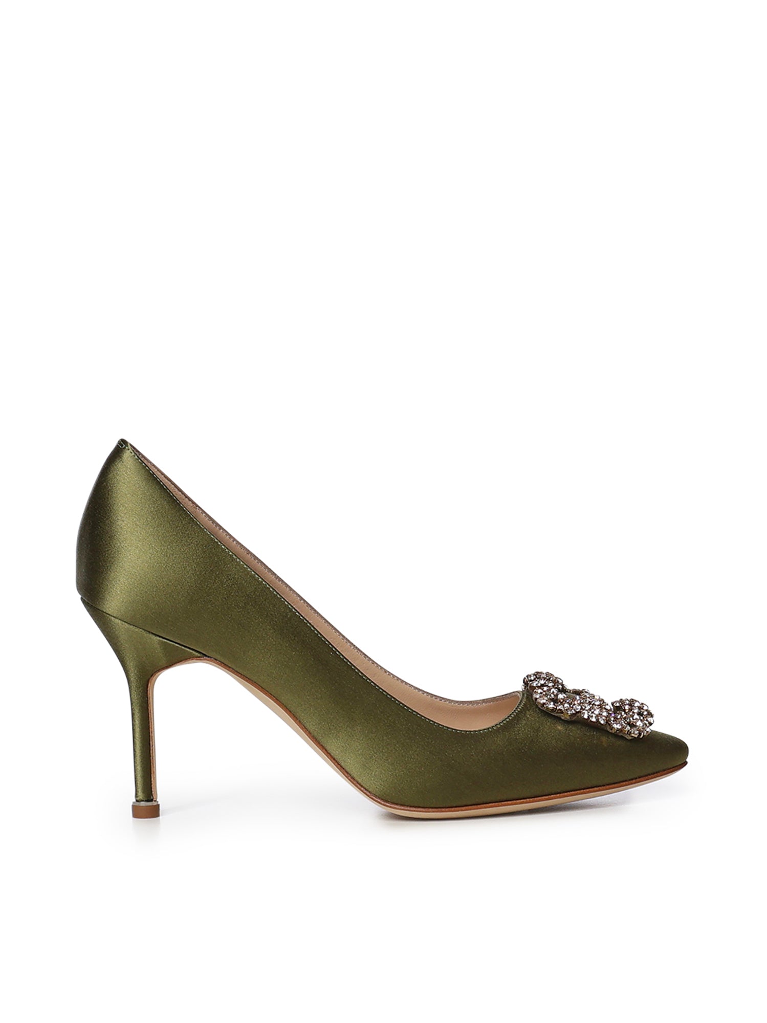 Pumps Hangisi in raso con cristalli 9XX0668 3520 MANOLO BLAHNIK 
