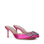 Mules Hangisimu in raso con cristalli<BR/> 9XX0723 5275 MANOLO BLAHNIK 