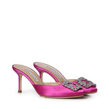 Mules Hangisimu in raso con cristalli<BR/> 9XX0723 5275 MANOLO BLAHNIK 