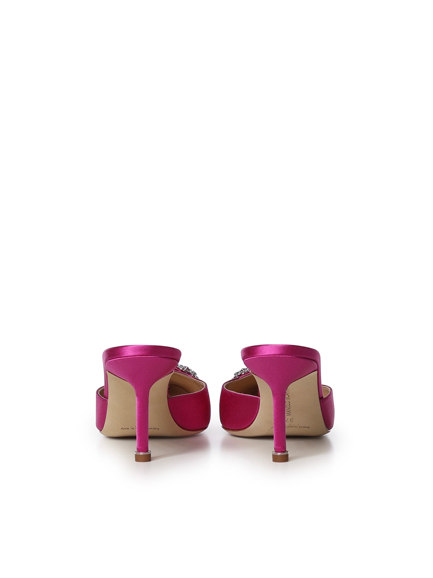 Mules Hangisimu in raso con cristalli<BR/> 9XX0723 5275 MANOLO BLAHNIK 