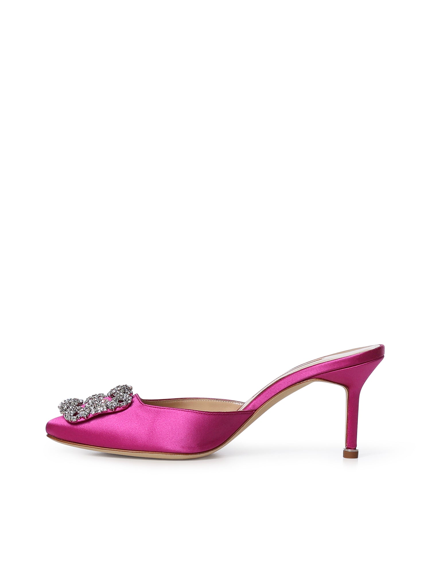 Mules Hangisimu in raso con cristalli<BR/> 9XX0723 5275 MANOLO BLAHNIK 