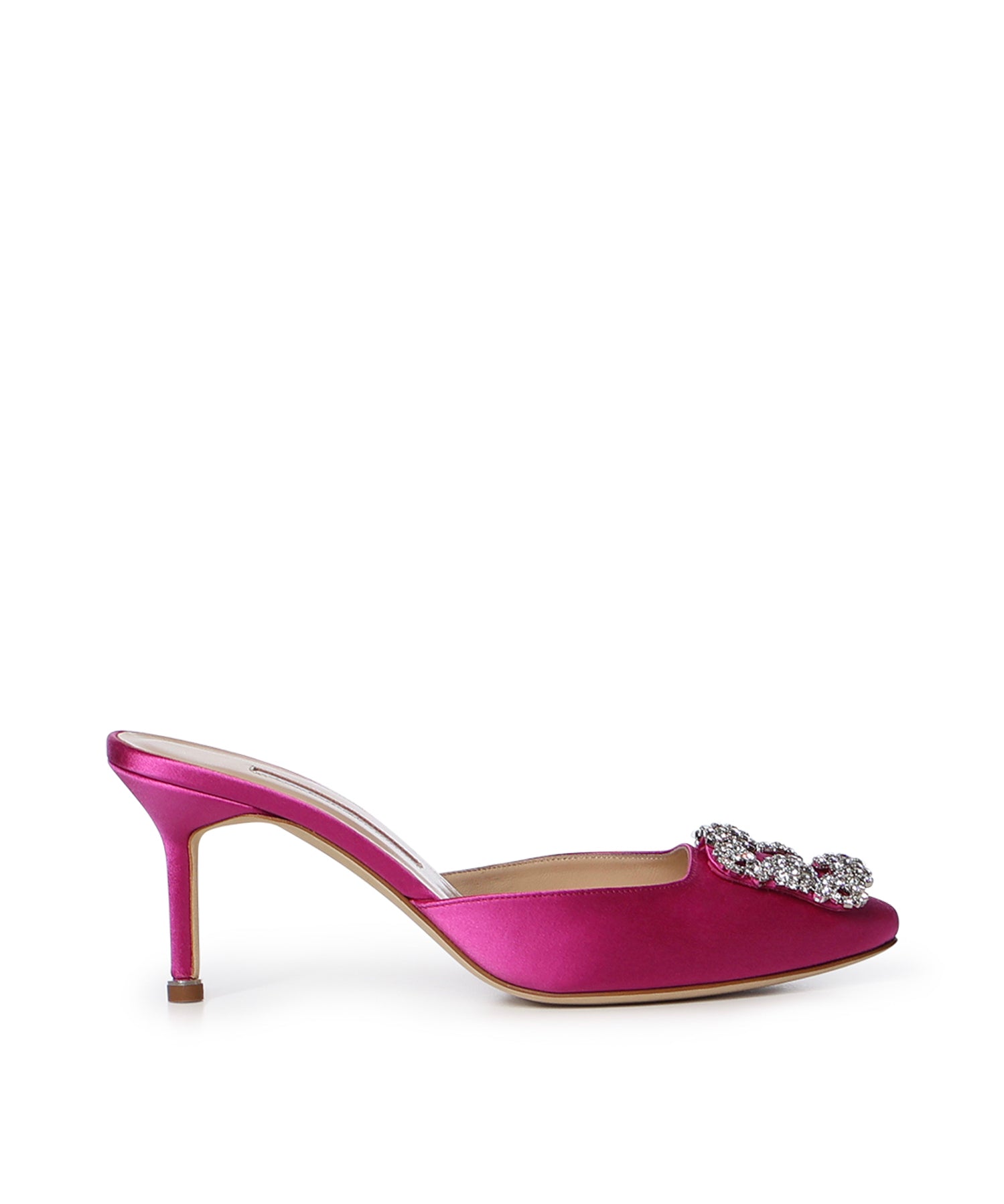 Mules Hangisimu in raso con cristalli<BR/> 9XX0723 5275 MANOLO BLAHNIK 