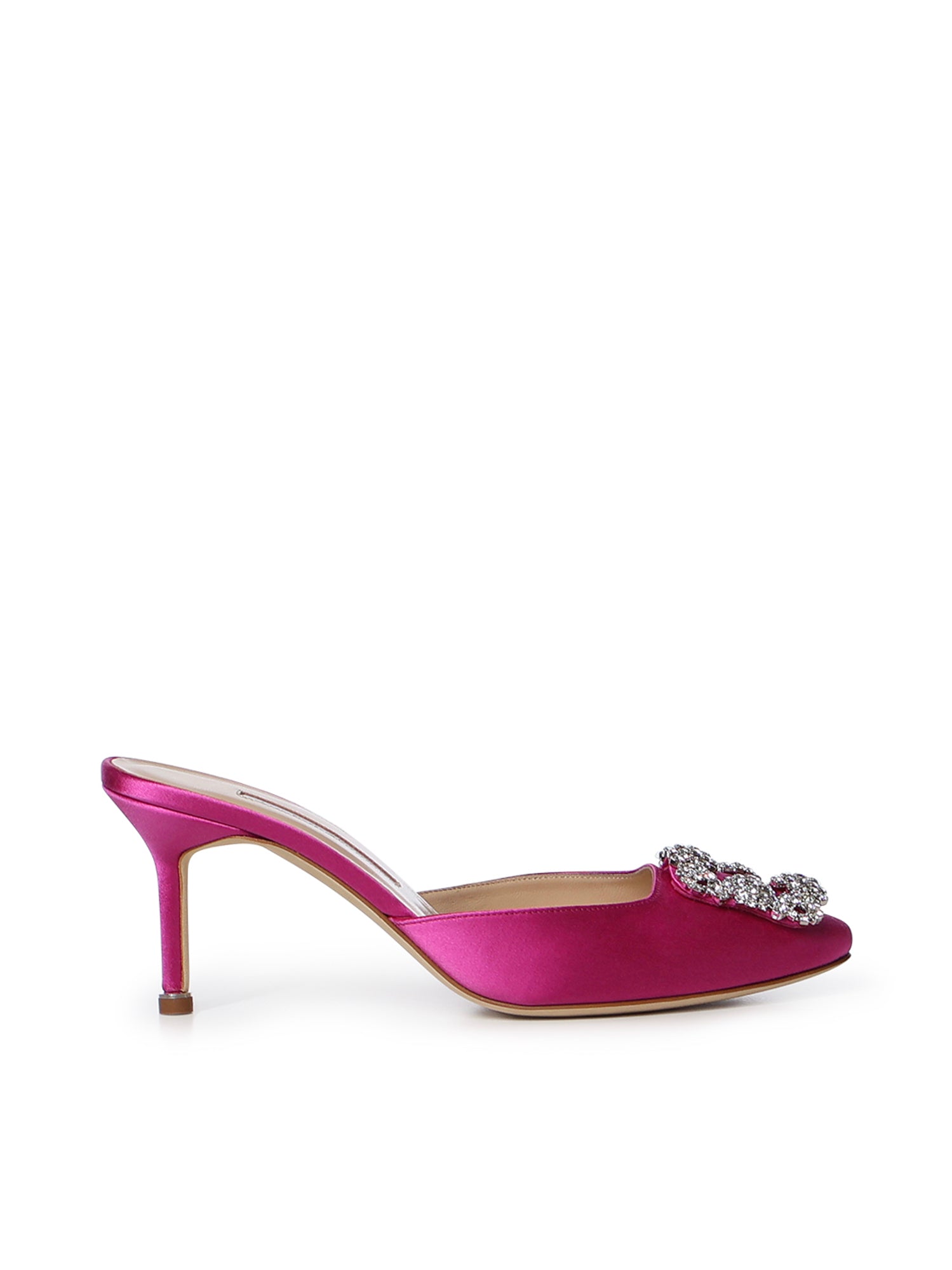 Mules Hangisimu in raso con cristalli<BR/> 9XX0723 5275 MANOLO BLAHNIK 