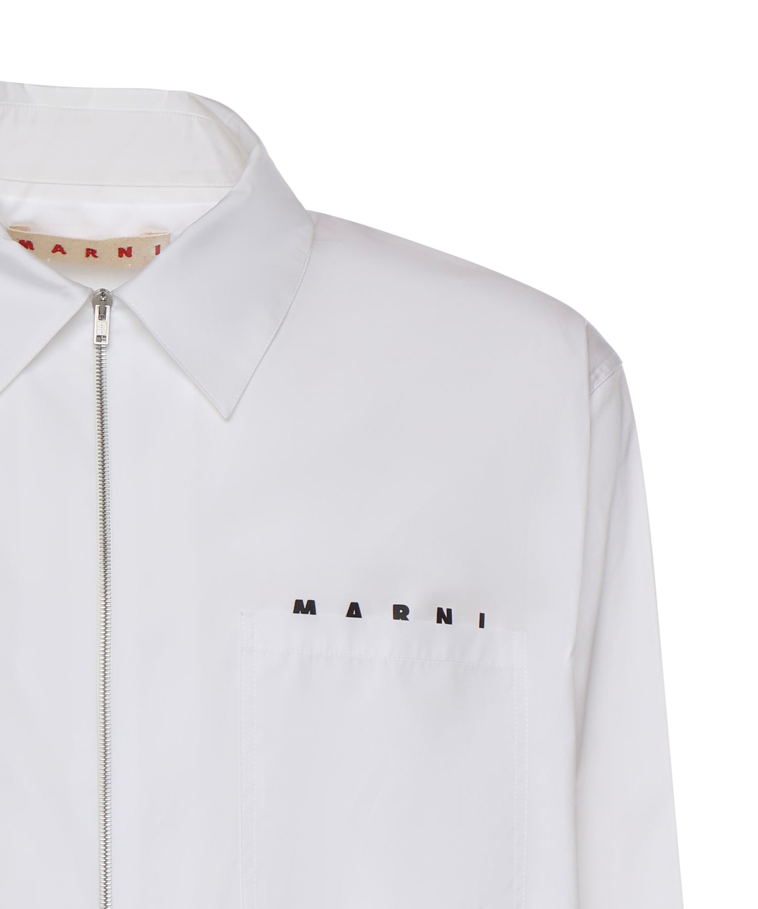 Camicia con zip in popeline di cotone CUMU0297P0 USCT88LOW01 MARNI 