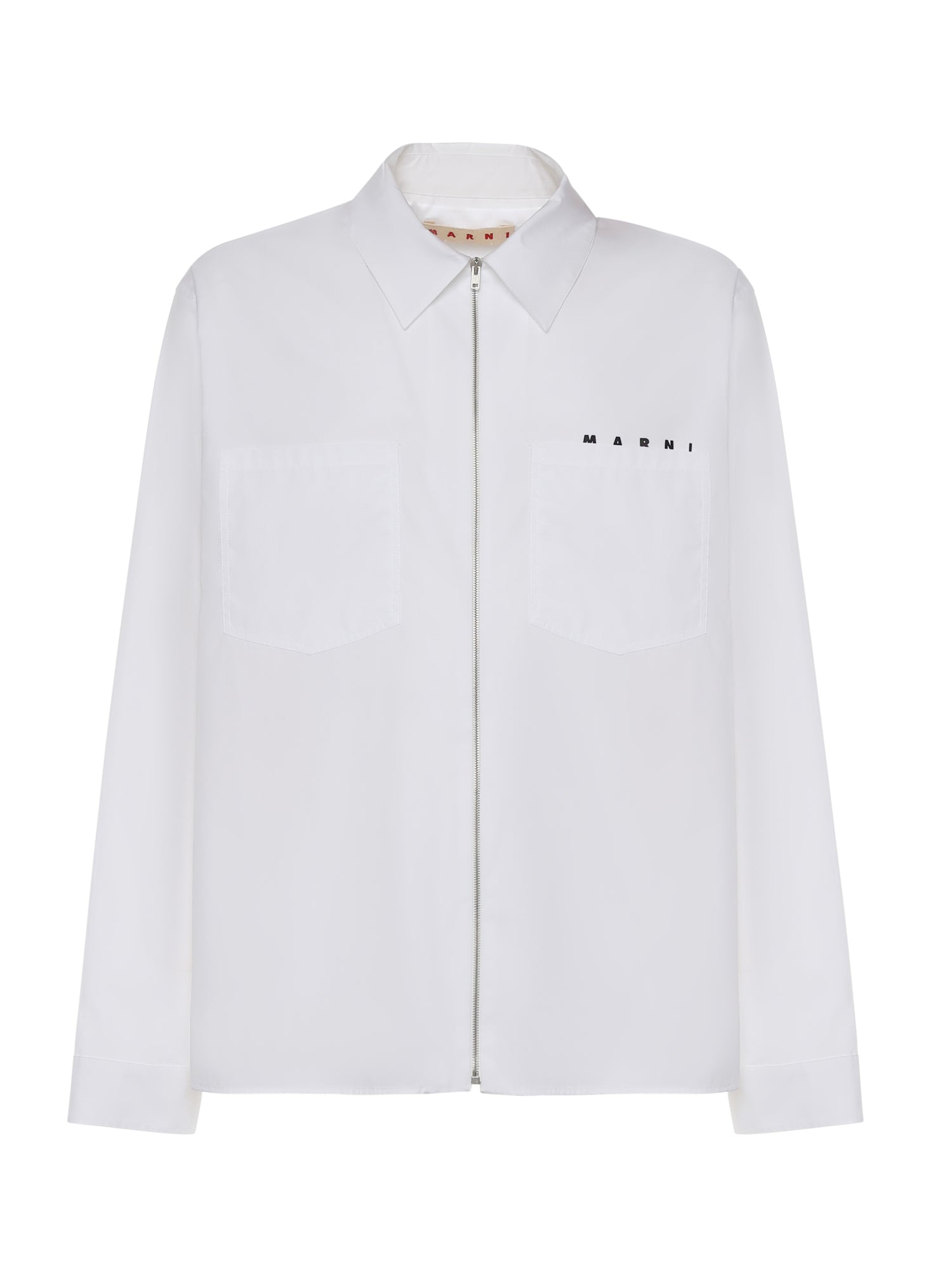 Camicia con zip in popeline di cotone CUMU0297P0 USCT88LOW01 MARNI 