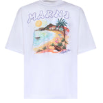 T-shirt in cotone con stampa Marni Beach HUMU02234P USCZ06PRW01 MARNI 