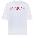 T-shirt in cotone con logo HUMU0223S2 USCY86LOW01 MARNI 