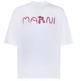 T-shirt in cotone con logo HUMU0223S2 USCY86LOW01 MARNI 